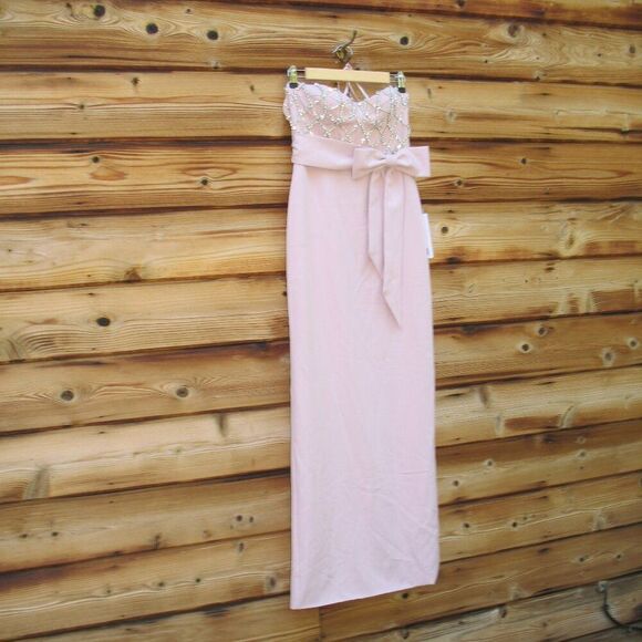 MAC DUGGAL 2294 Strapless Crepe Embellished Bustier Gown With Bow - Picture 8 of 15